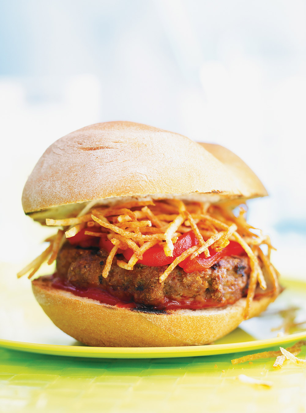 Burgers de boeuf et de frites (fritas)