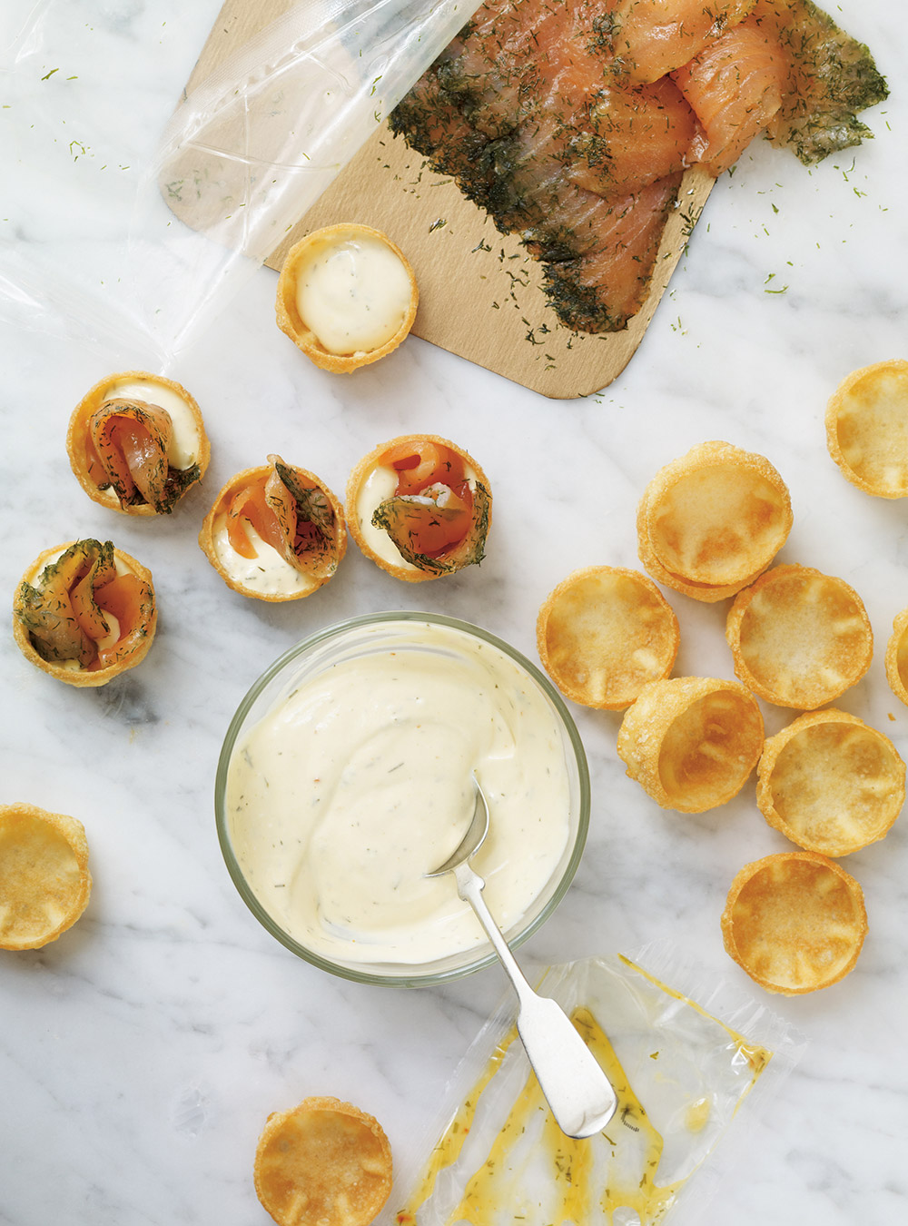 Bouchées au gravlax et à la crème sure