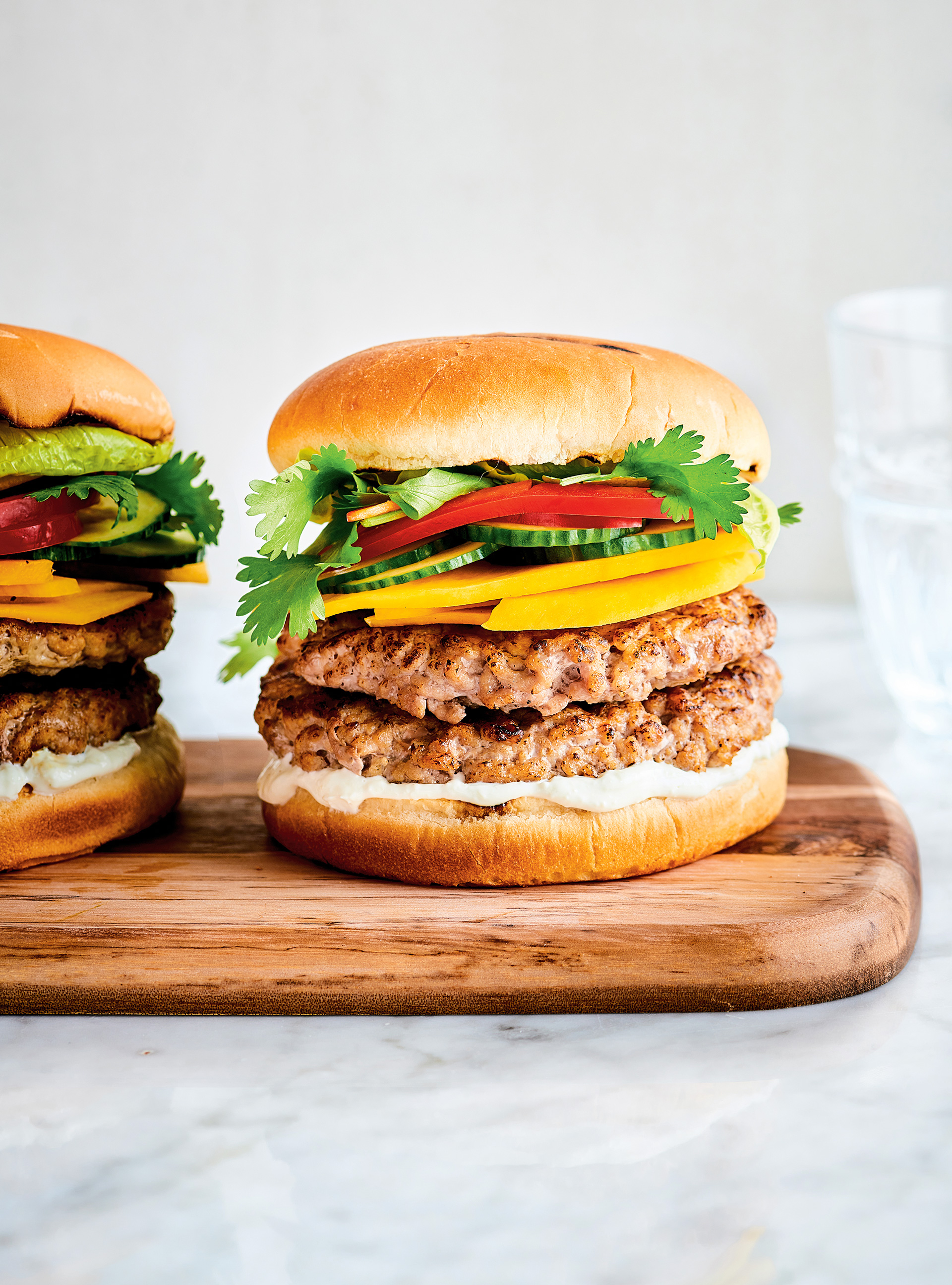 Burgers de porc et mangue