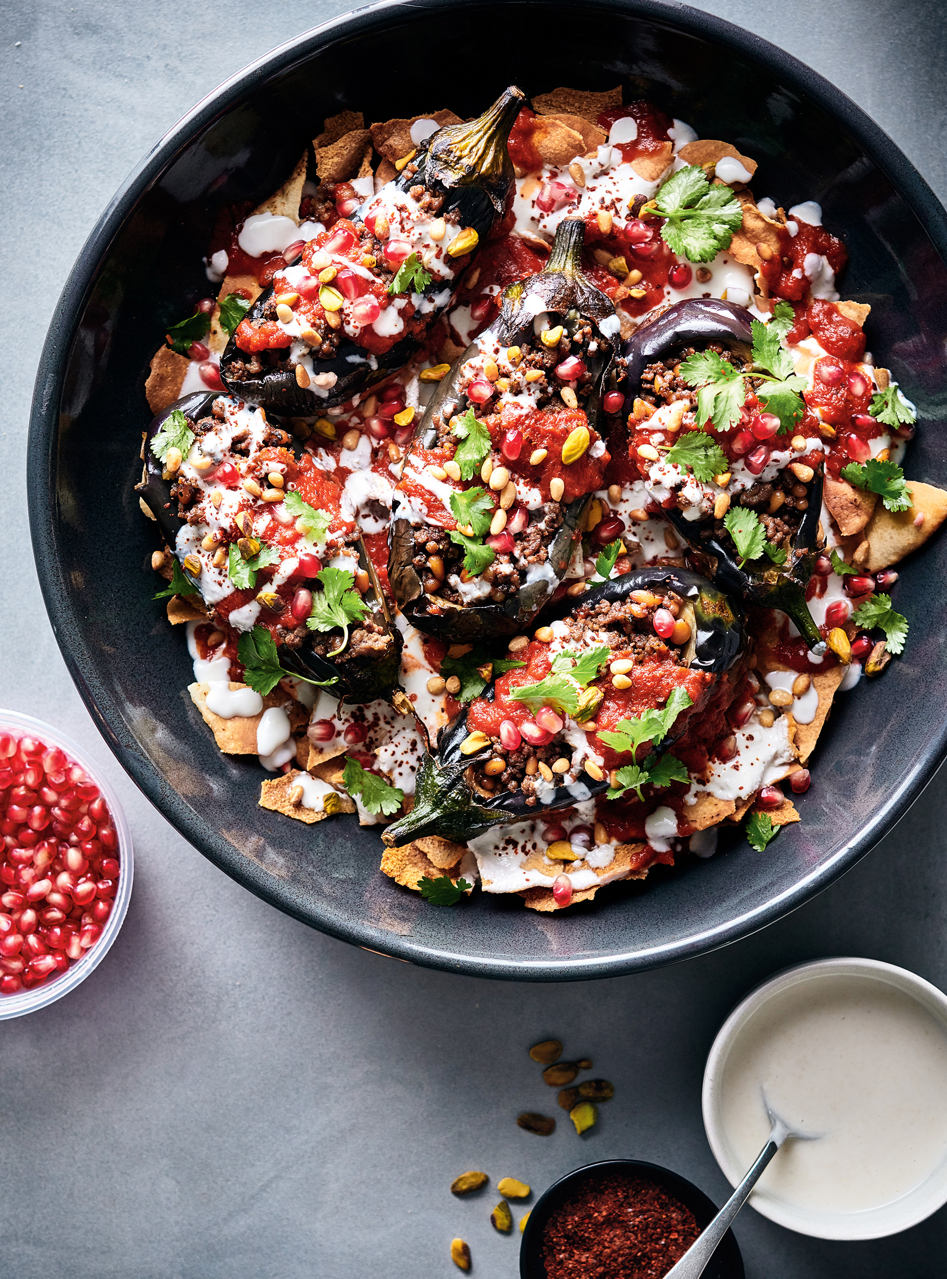 Fattet makdous (aubergines farcies à l’agneau) de Damas