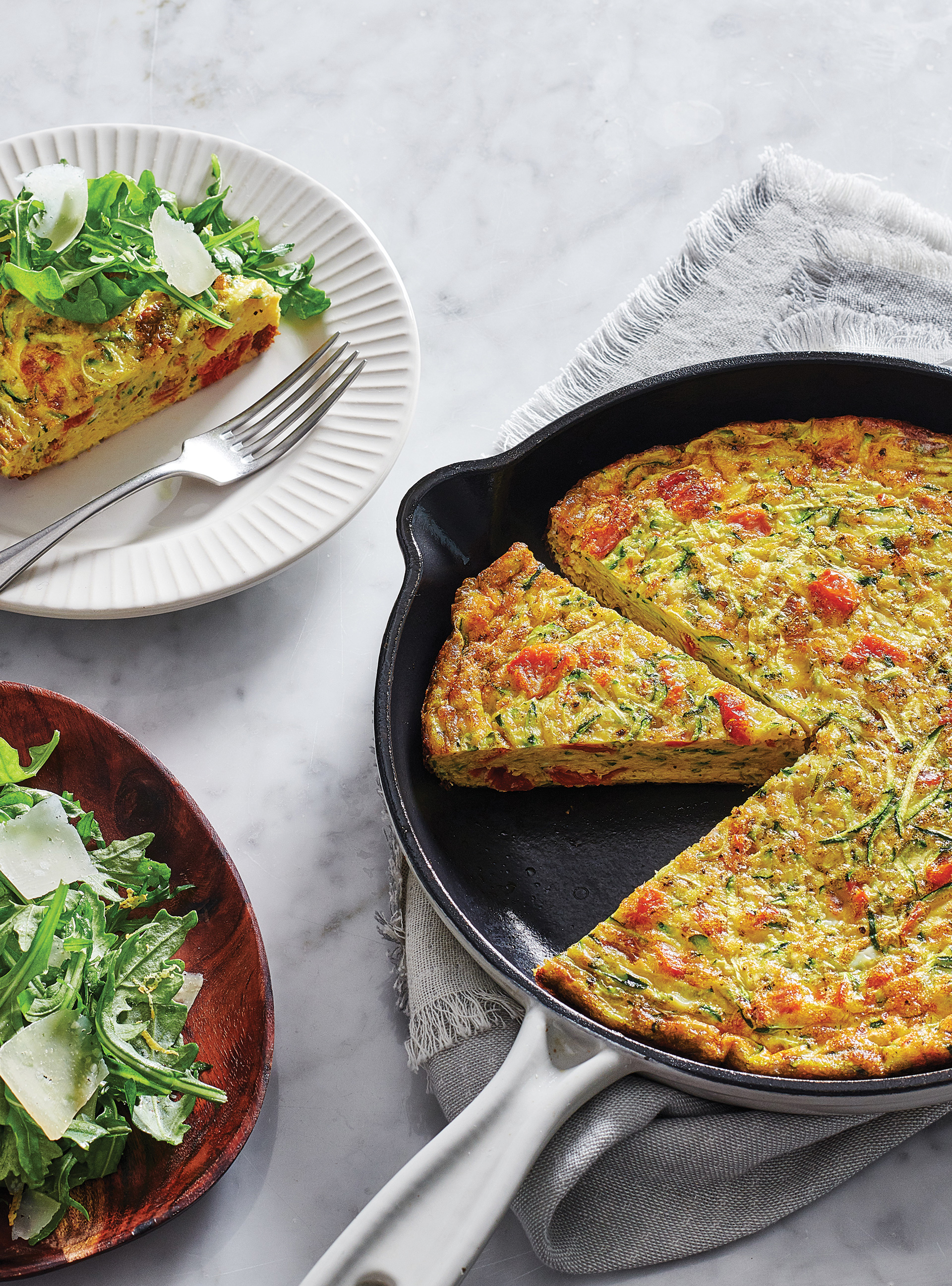 Frittata à la courgette et aux tomates séchées