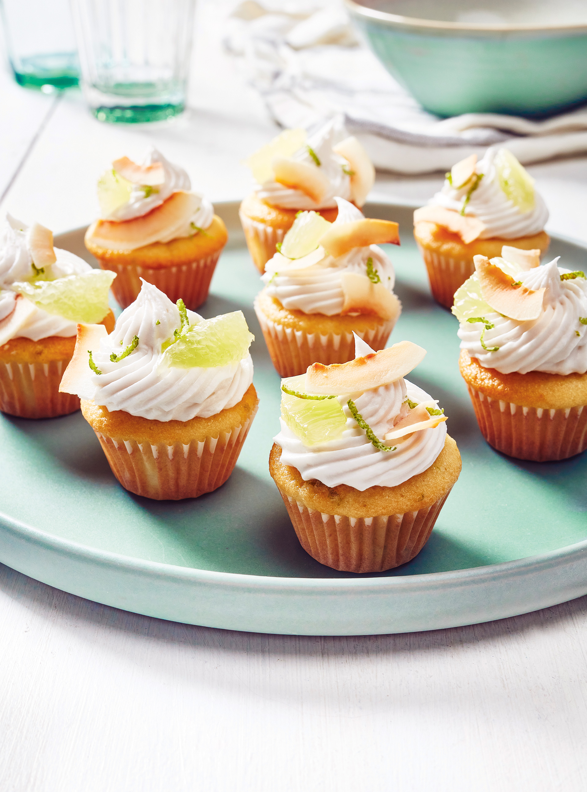 Lime and Coconut Cream Mini Cupcakes