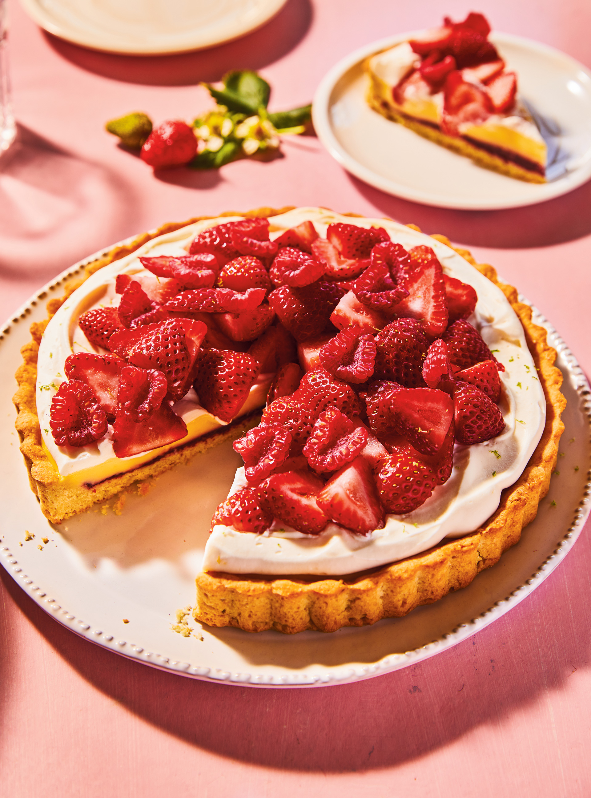 Tarte aux fraises et aux framboises